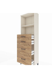 Arges Dolap 2 Raflı 4 Çekmeceli 60x30x182 Aytaşı-Çam