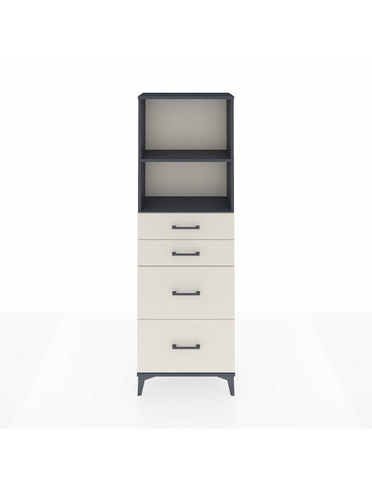 Arges Dolap 2 Raflı 4 Çekmeceli 60x30x182 Antrasit-Aytaşı