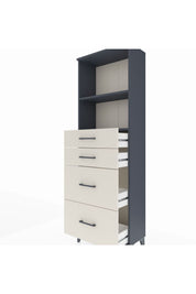 Arges Dolap 2 Raflı 4 Çekmeceli 60x30x182 Antrasit-Aytaşı