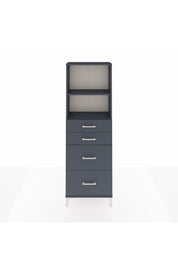 Arges Dolap 2 Raflı 4 Çekmeceli 60x30x182 Antrasit-Antrasit