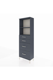 Arges Dolap 2 Raflı 4 Çekmeceli 60x30x182 Antrasit-Antrasit