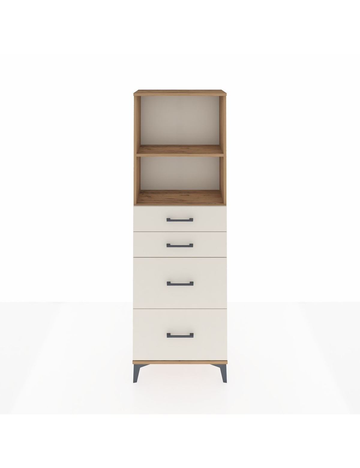 Arges Dolap 2 Raflı 4 Çekmeceli 60x30x182 Çam-Aytaşı