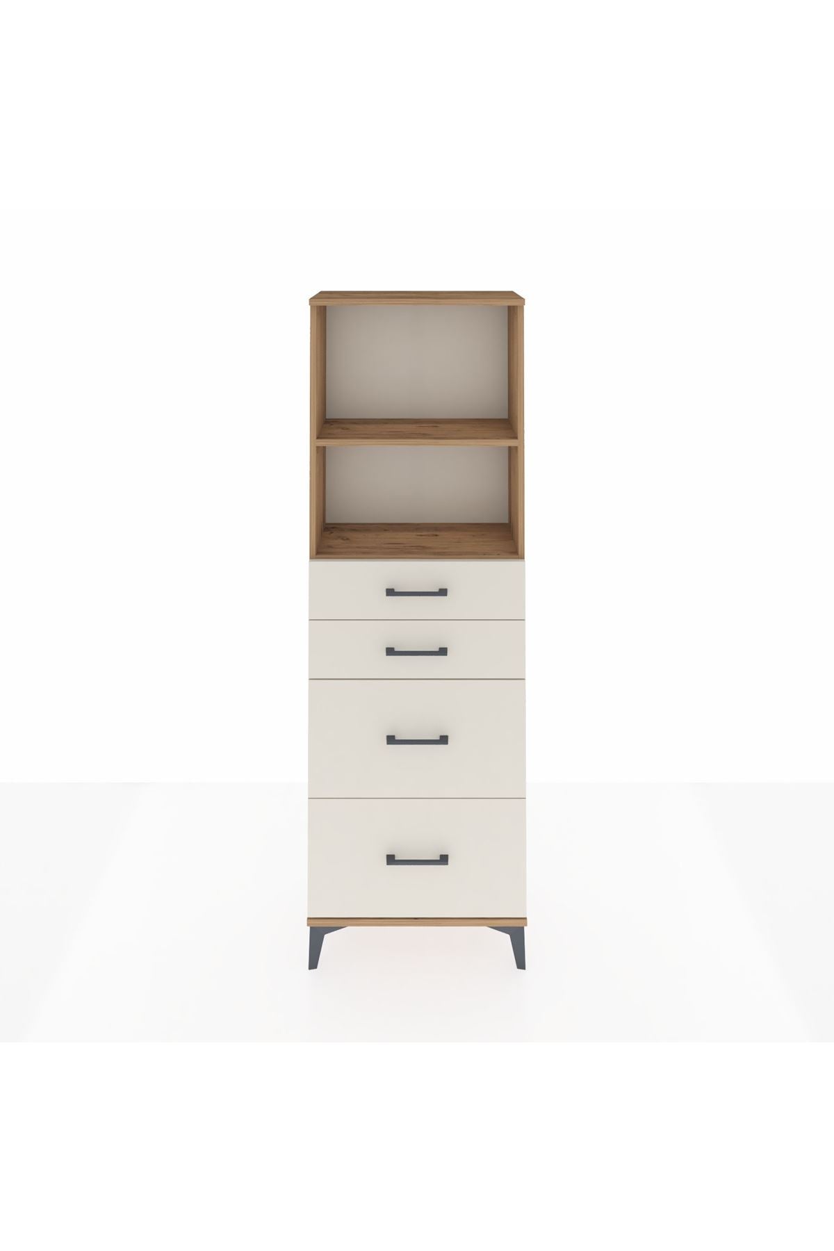 Arges Dolap 2 Raflı 4 Çekmeceli 60x30x182 Çam-Aytaşı