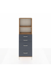 Arges Dolap 2 Raflı 4 Çekmeceli 60x30x182 Çam-Antrasit