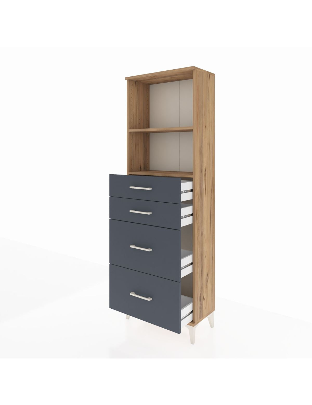Arges Dolap 2 Raflı 4 Çekmeceli 60x30x182 - S23M047V8A