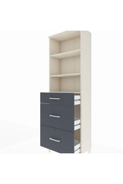 Arges Dolap 3 Raflı 3 Çekmeceli 60x30x182 Aytaşı-Antrasit