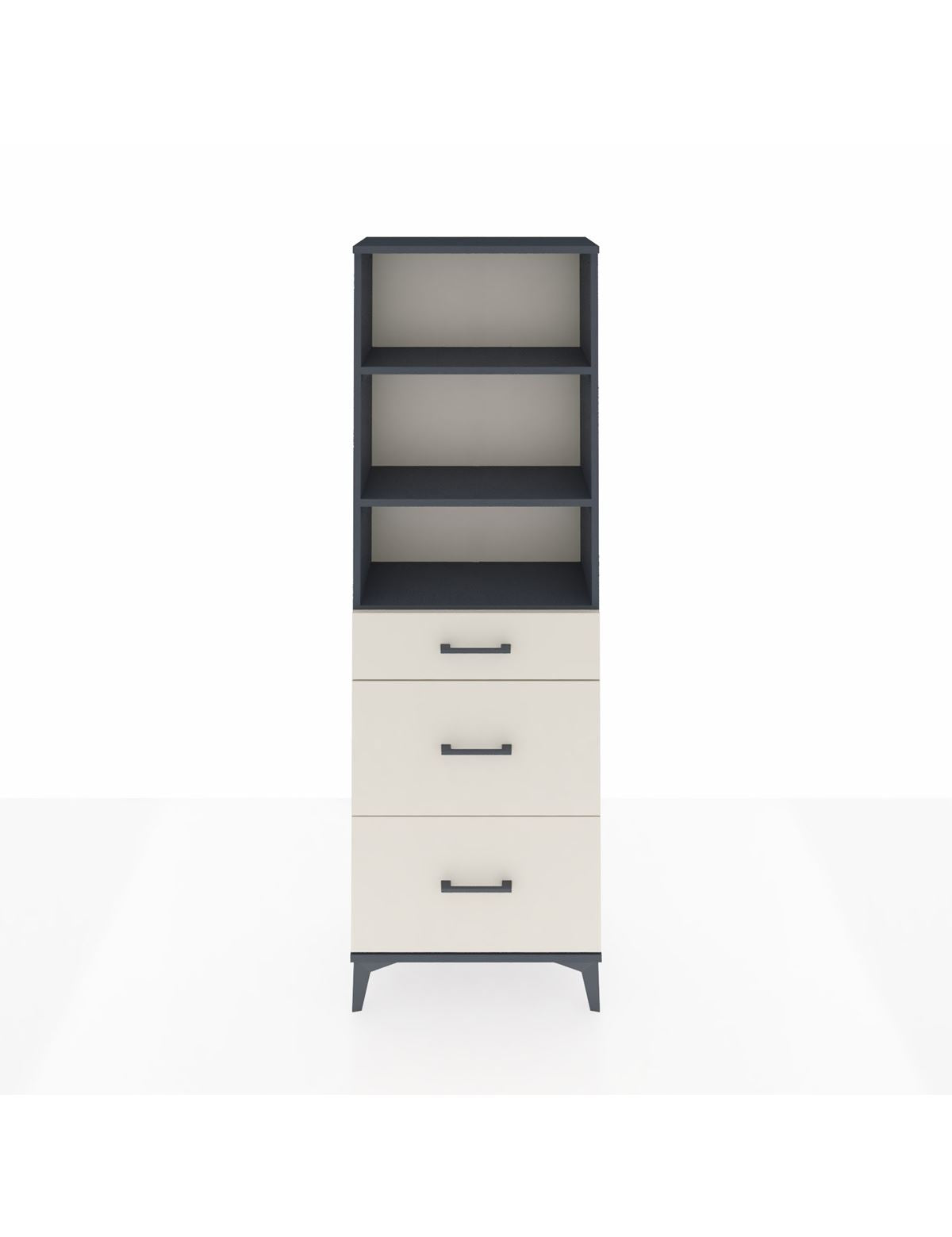 Arges Dolap 3 Raflı 3 Çekmeceli 60x30x182 Antrasit-Aytaşı