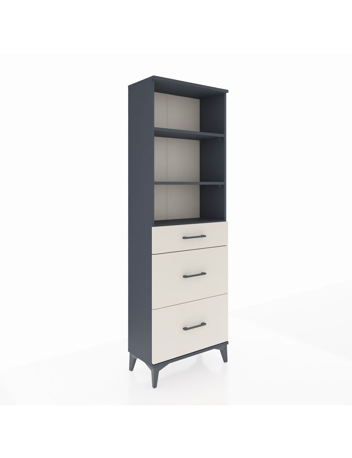 Arges Dolap 3 Raflı 3 Çekmeceli 60x30x182 Antrasit-Aytaşı