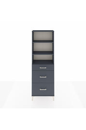 Arges Dolap 3 Raflı 3 Çekmeceli 60x30x182 Antrasit-Antrasit