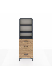 Arges Dolap 3 Raflı 3 Çekmeceli 60x30x182 Antrasit-Çam