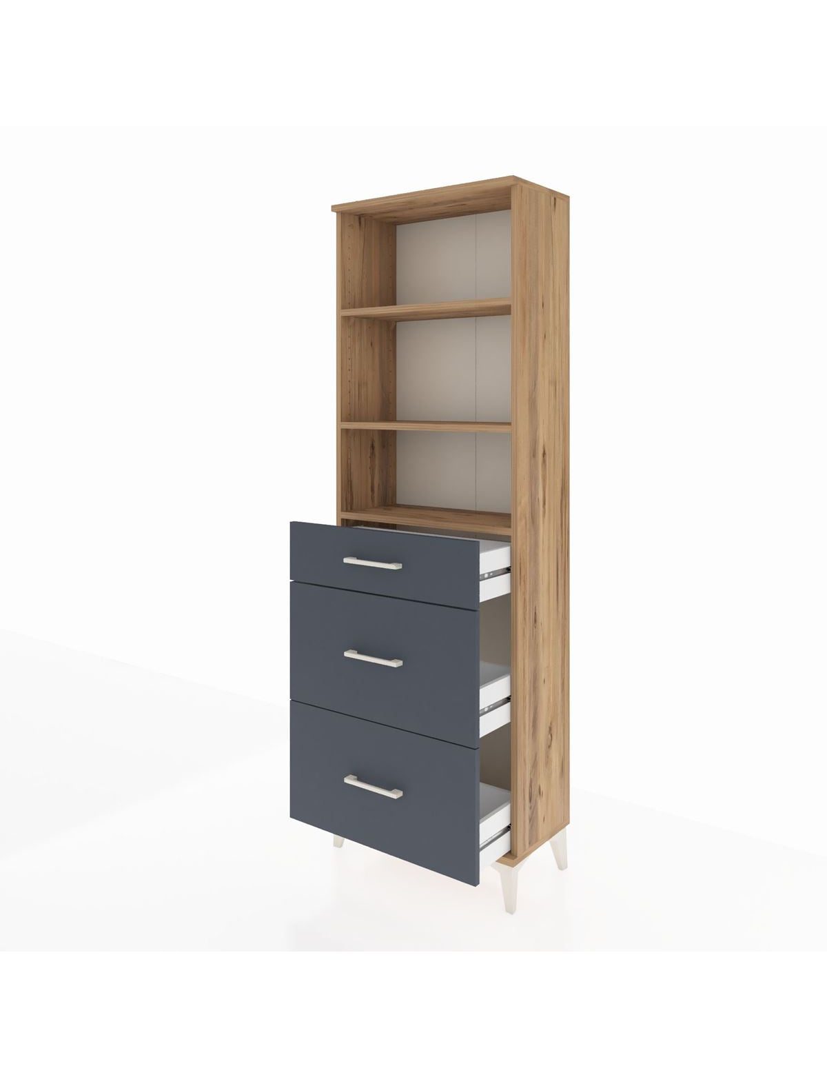 Arges Dolap 3 Raflı 3 Çekmeceli 60x30x182 - S23M048V8A