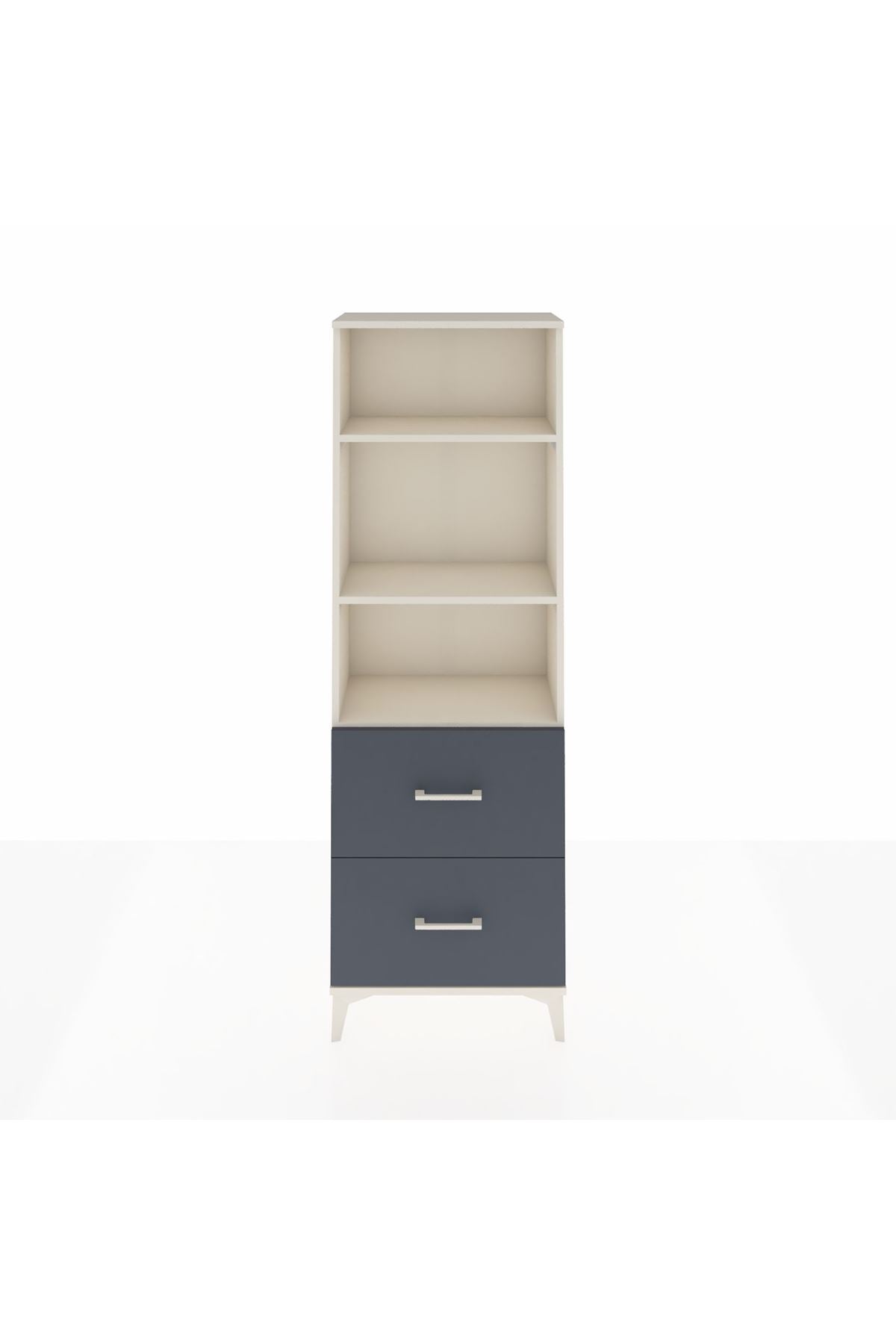 Arges Dolap 3 Raflı 2 Çekmeceli 60x30x182 Aytaşı-Antrasit