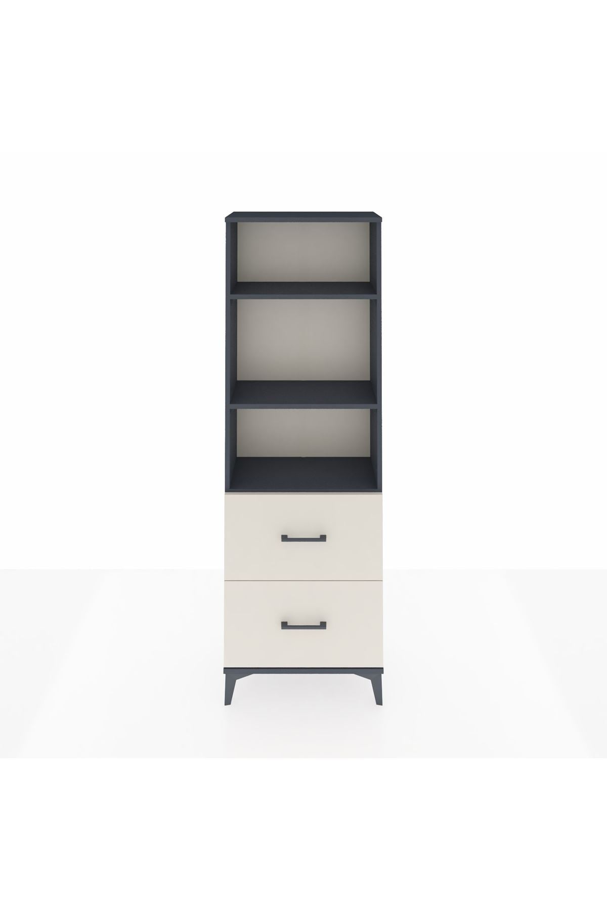 Arges Dolap 3 Raflı 2 Çekmeceli 60x30x182 Antrasit-Aytaşı