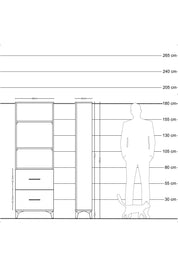 Arges Dolap 3 Raflı 2 Çekmeceli 60x30x182 Antrasit-Aytaşı