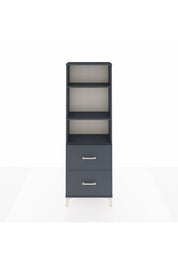 Arges Dolap 3 Raflı 2 Çekmeceli 60x30x182 Antrasit-Antrasit