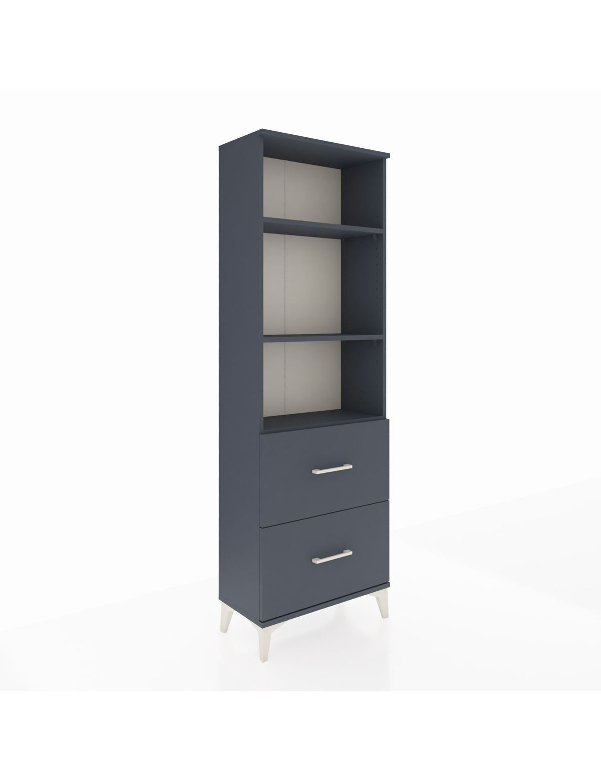 Arges Dolap 3 Raflı 2 Çekmeceli 60x30x182 Antrasit-Antrasit