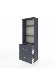 Arges Dolap 3 Raflı 2 Çekmeceli 60x30x182 Antrasit-Antrasit