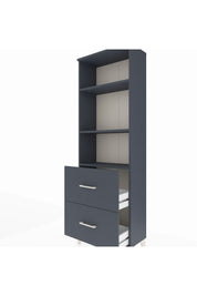 Arges Dolap 3 Raflı 2 Çekmeceli 60x30x182 Antrasit-Antrasit