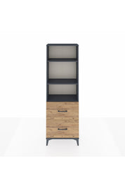 Arges Dolap 3 Raflı 2 Çekmeceli 60x30x182 Antrasit-Çam