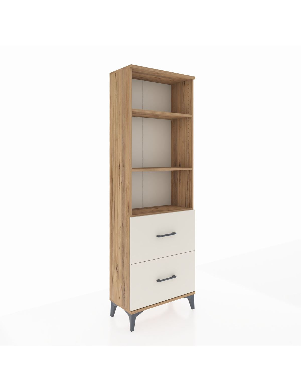 Arges Dolap 3 Raflı 2 Çekmeceli 60x30x182 Çam-Aytaşı