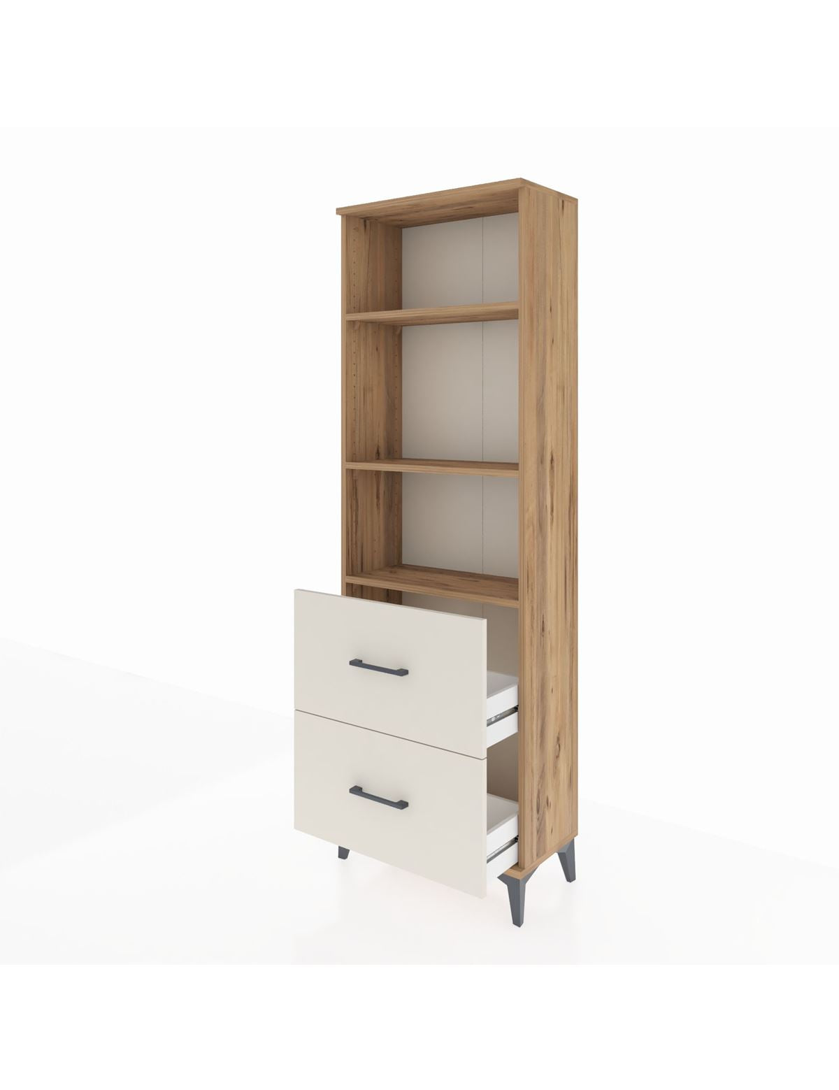 Arges Dolap 3 Raflı 2 Çekmeceli 60x30x182 - S23M049V7A