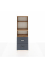 Arges Dolap 3 Raflı 2 Çekmeceli 60x30x182 Çam-Antrasit