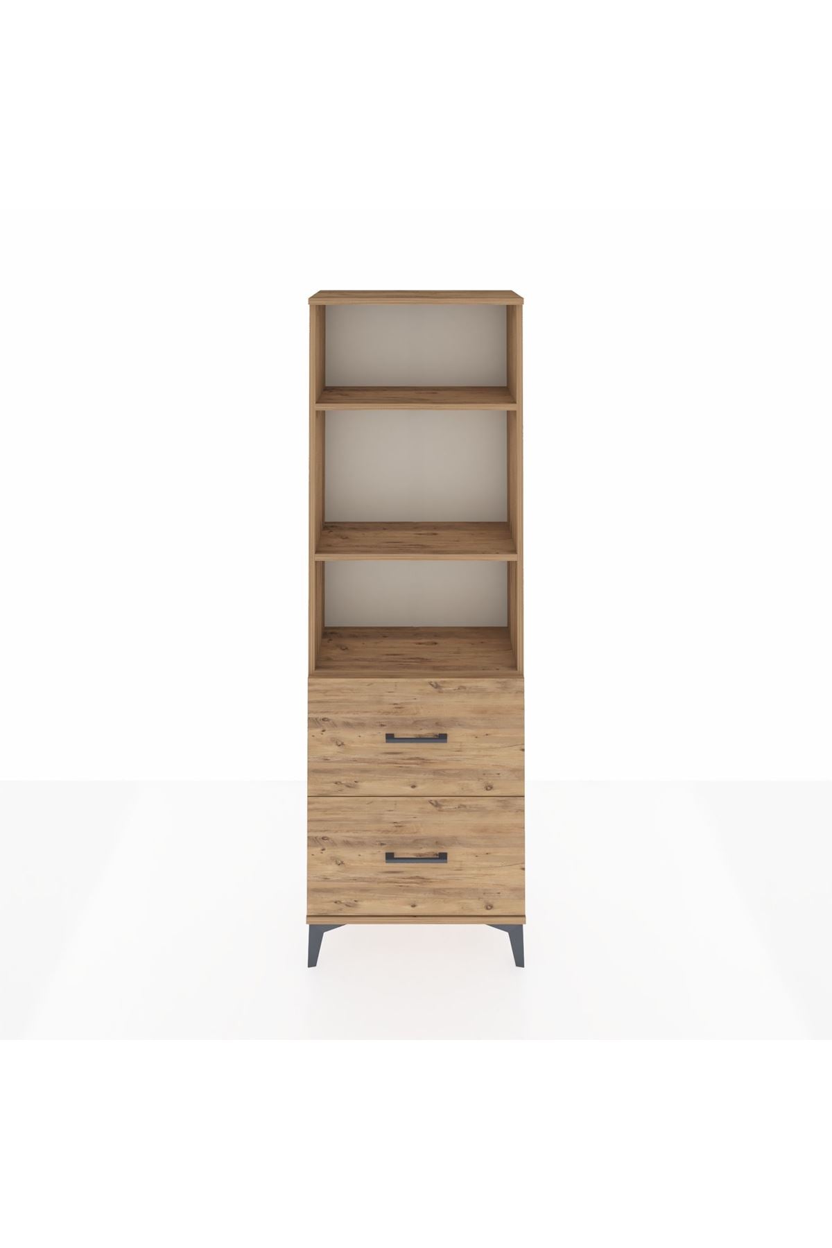 Arges Dolap 3 Raflı 2 Çekmeceli 60x30x182 Çam-Çam