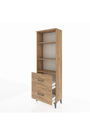 Arges Dolap 3 Raflı 2 Çekmeceli 60x30x182 Çam-Çam