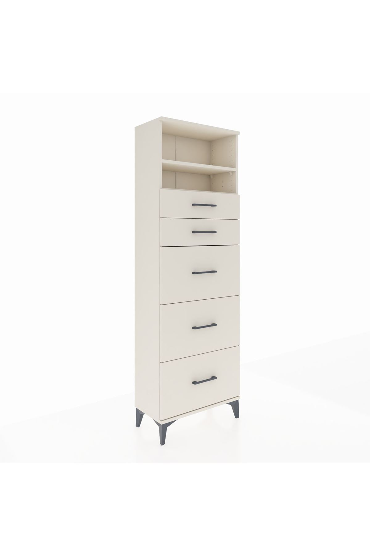 Arges Dolap 2 Raflı 5 Çekmeceli 60x30x182 - S23M050V1A