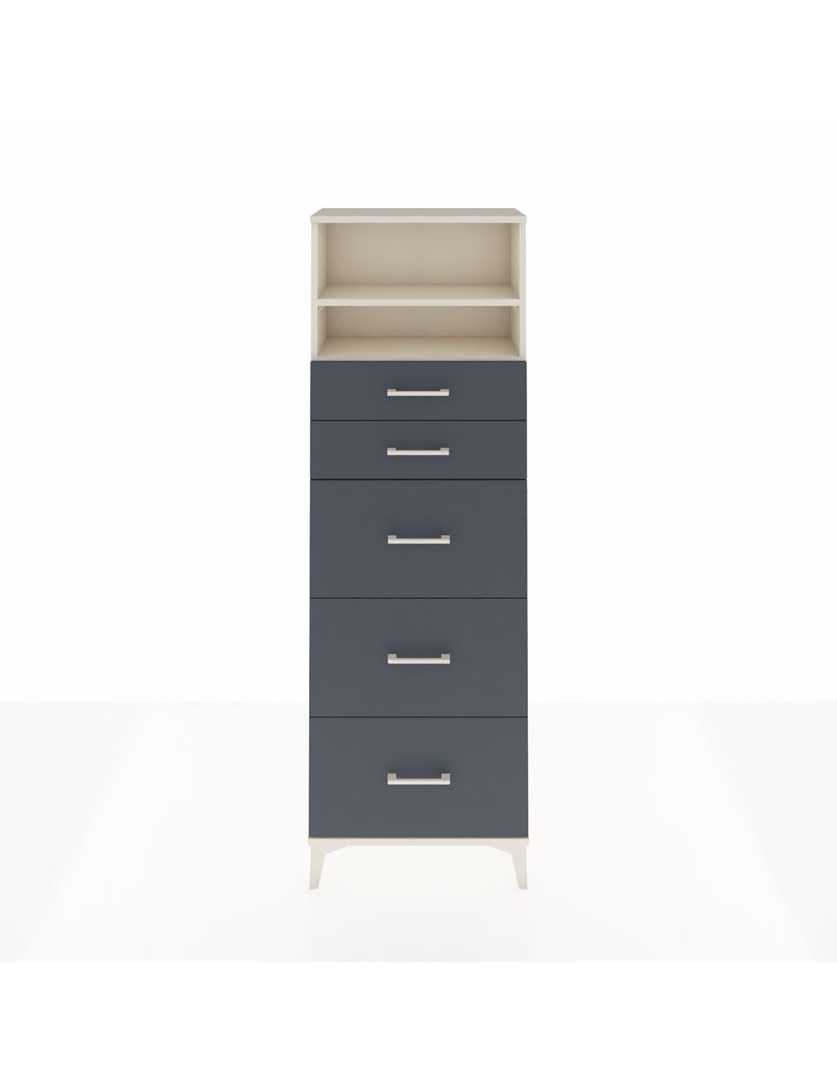 Arges Dolap 2 Raflı 5 Çekmeceli 60x30x182 Aytaşı-Antrasit