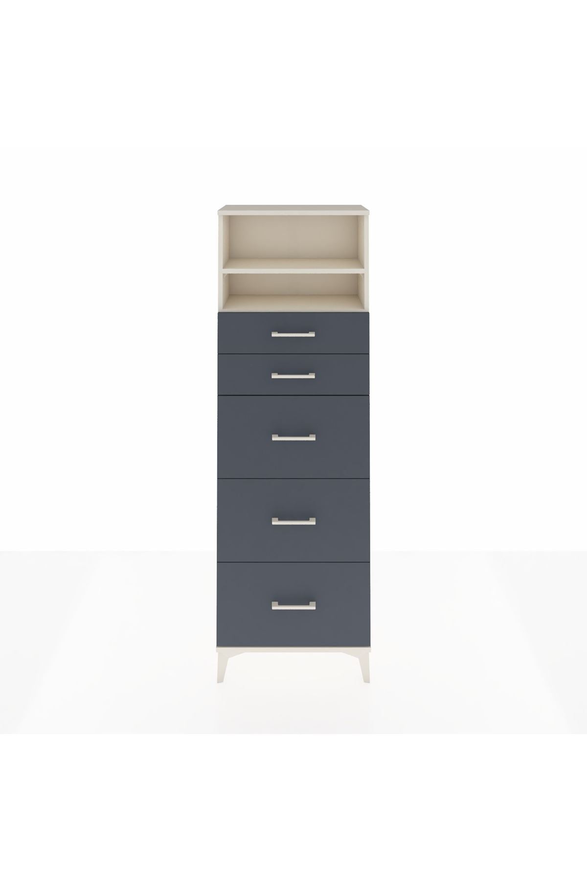 Arges Dolap 2 Raflı 5 Çekmeceli 60x30x182 - S23M050V2A
