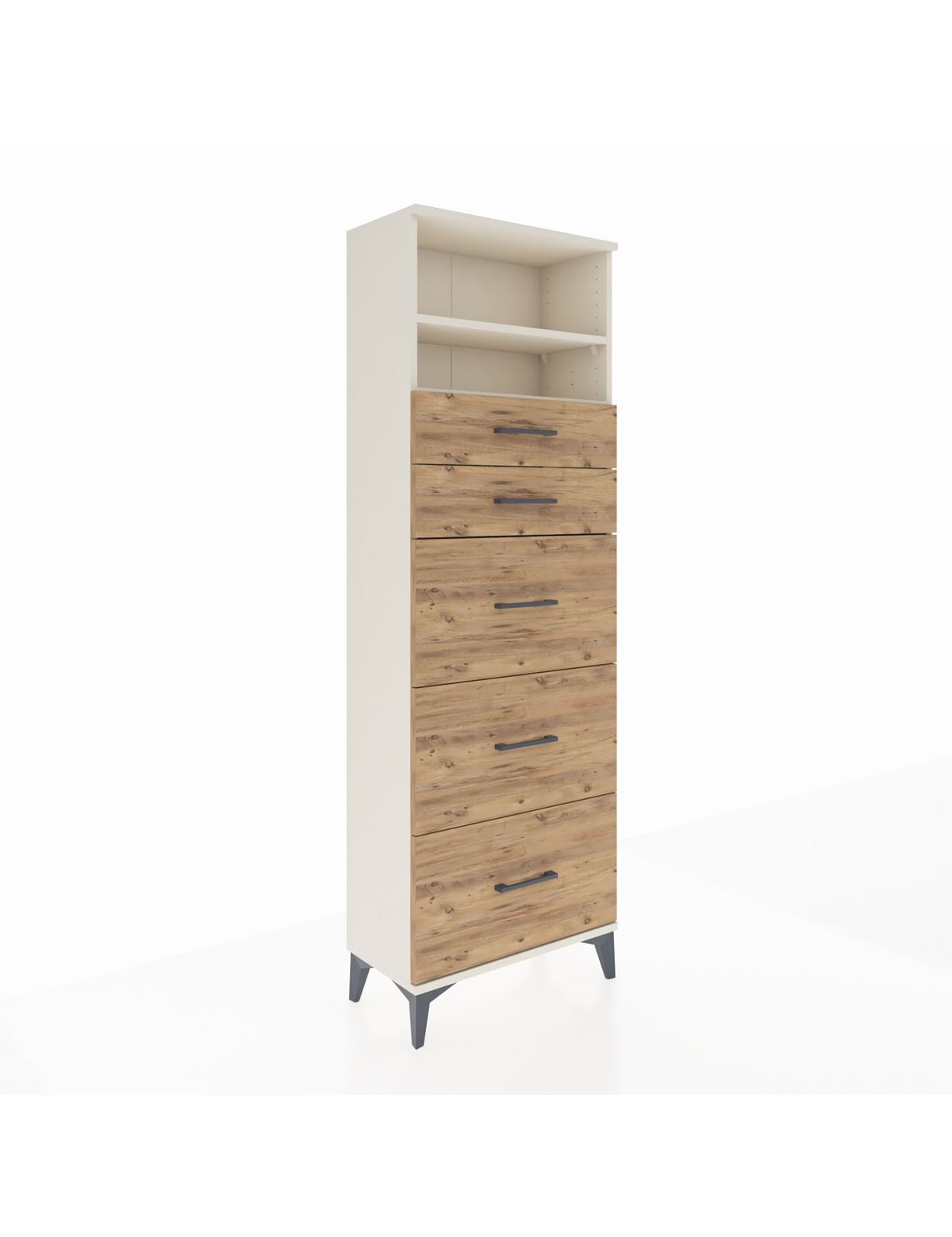 Arges Dolap 2 Raflı 5 Çekmeceli 60x30x182 Aytaşı-Çam