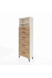 Arges Dolap 2 Raflı 5 Çekmeceli 60x30x182 - S23M050V3A