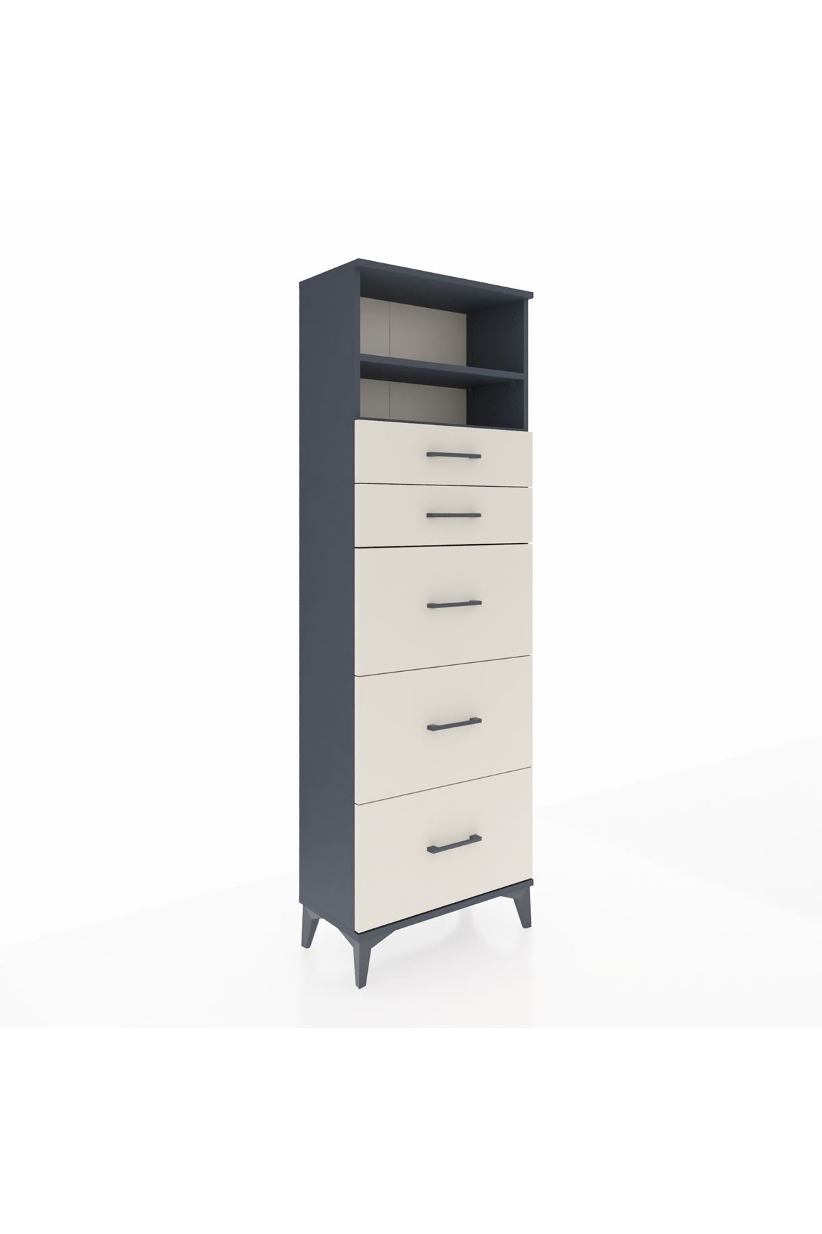 Arges Dolap 2 Raflı 5 Çekmeceli 60x30x182 - S23M050V4A