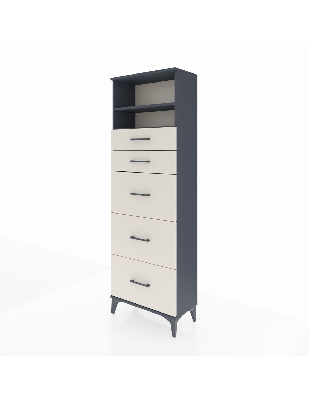 Arges Dolap 2 Raflı 5 Çekmeceli 60x30x182 - S23M050V4A