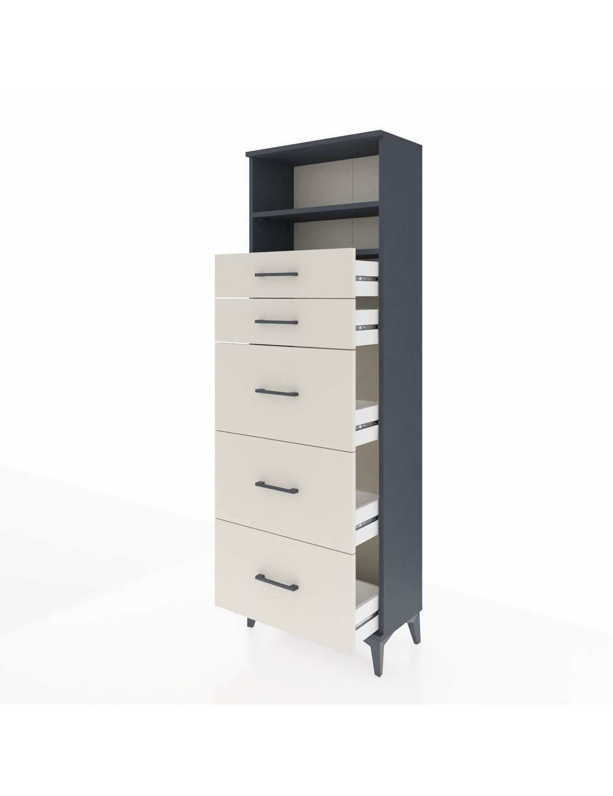 Arges Dolap 2 Raflı 5 Çekmeceli 60x30x182 - S23M050V4A