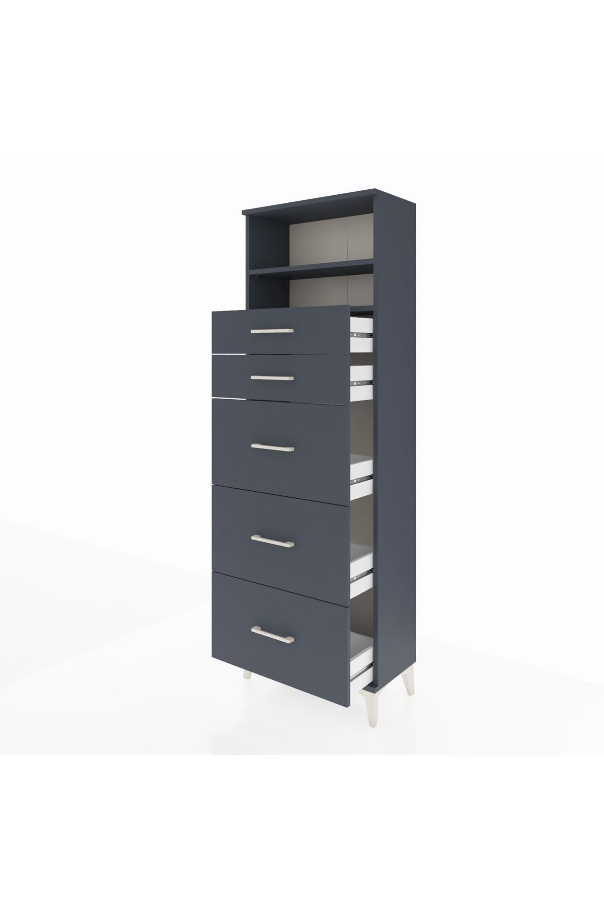 Arges Dolap 2 Raflı 5 Çekmeceli 60x30x182 - S23M050V5A
