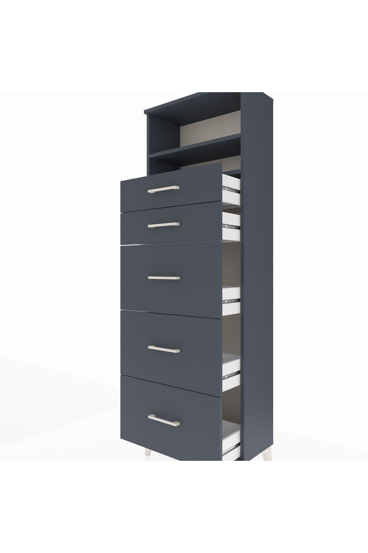 Arges Dolap 2 Raflı 5 Çekmeceli 60x30x182 - S23M050V5A