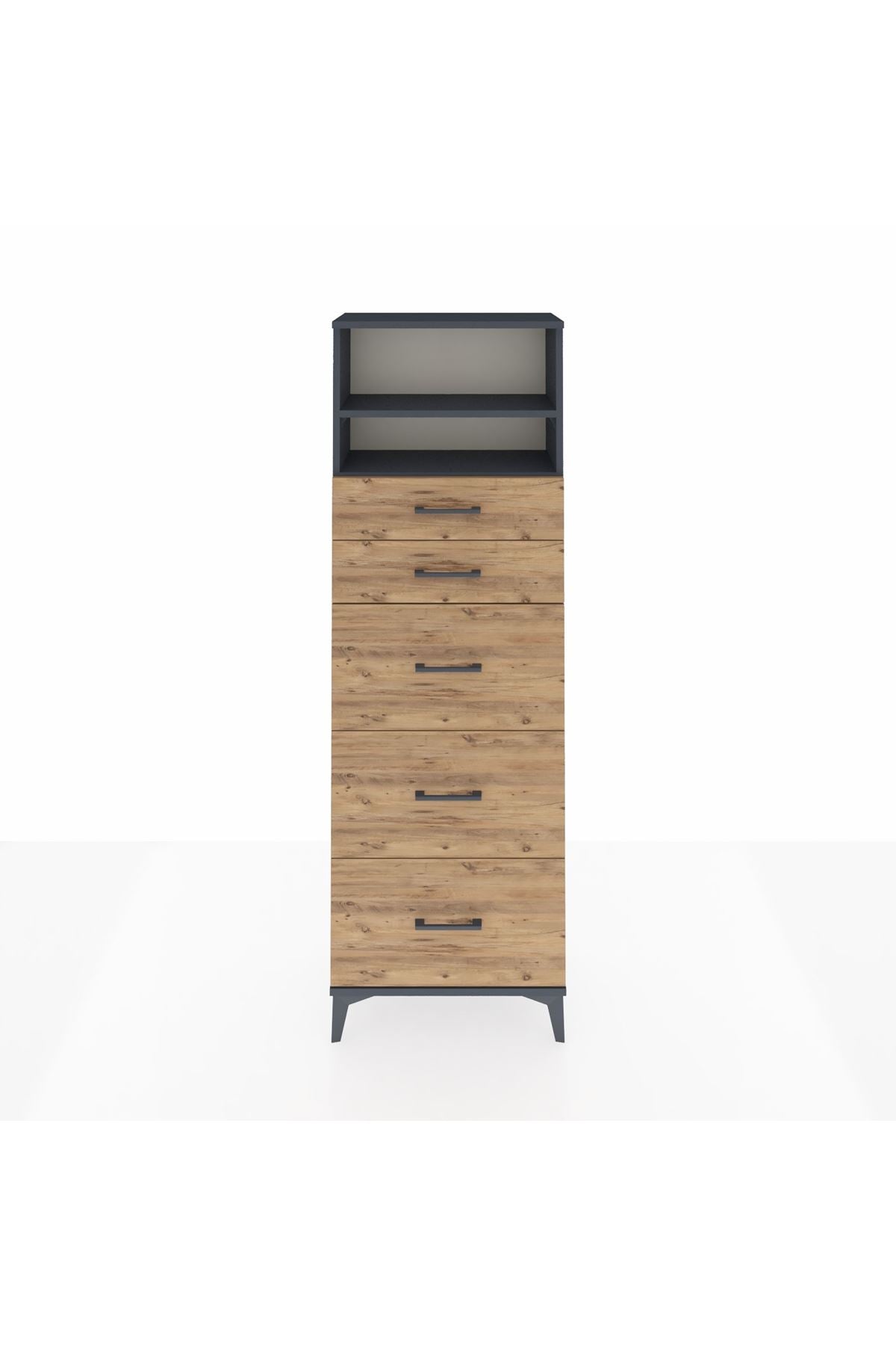Arges Dolap 2 Raflı 5 Çekmeceli 60x30x182 - S23M050V6A
