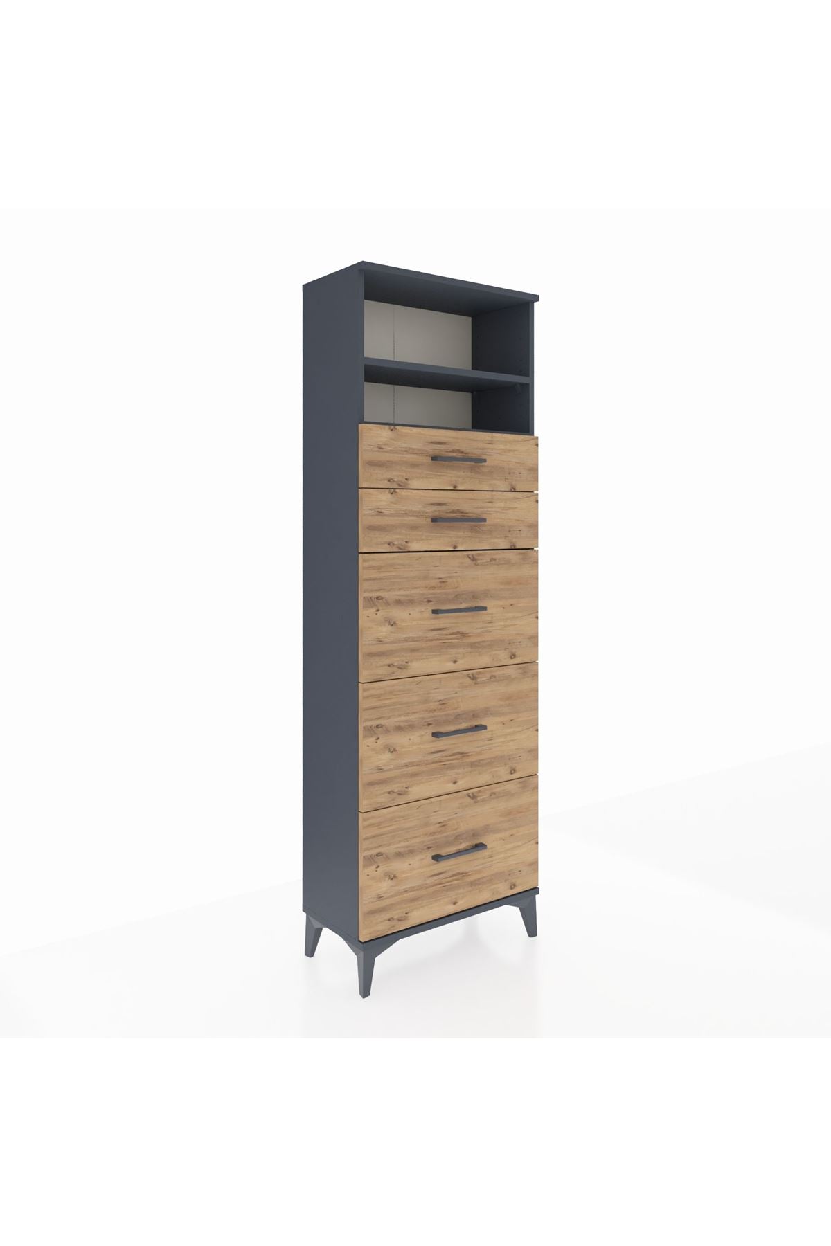 Arges Dolap 2 Raflı 5 Çekmeceli 60x30x182 - S23M050V6A