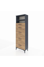 Arges Dolap 2 Raflı 5 Çekmeceli 60x30x182 - S23M050V6A