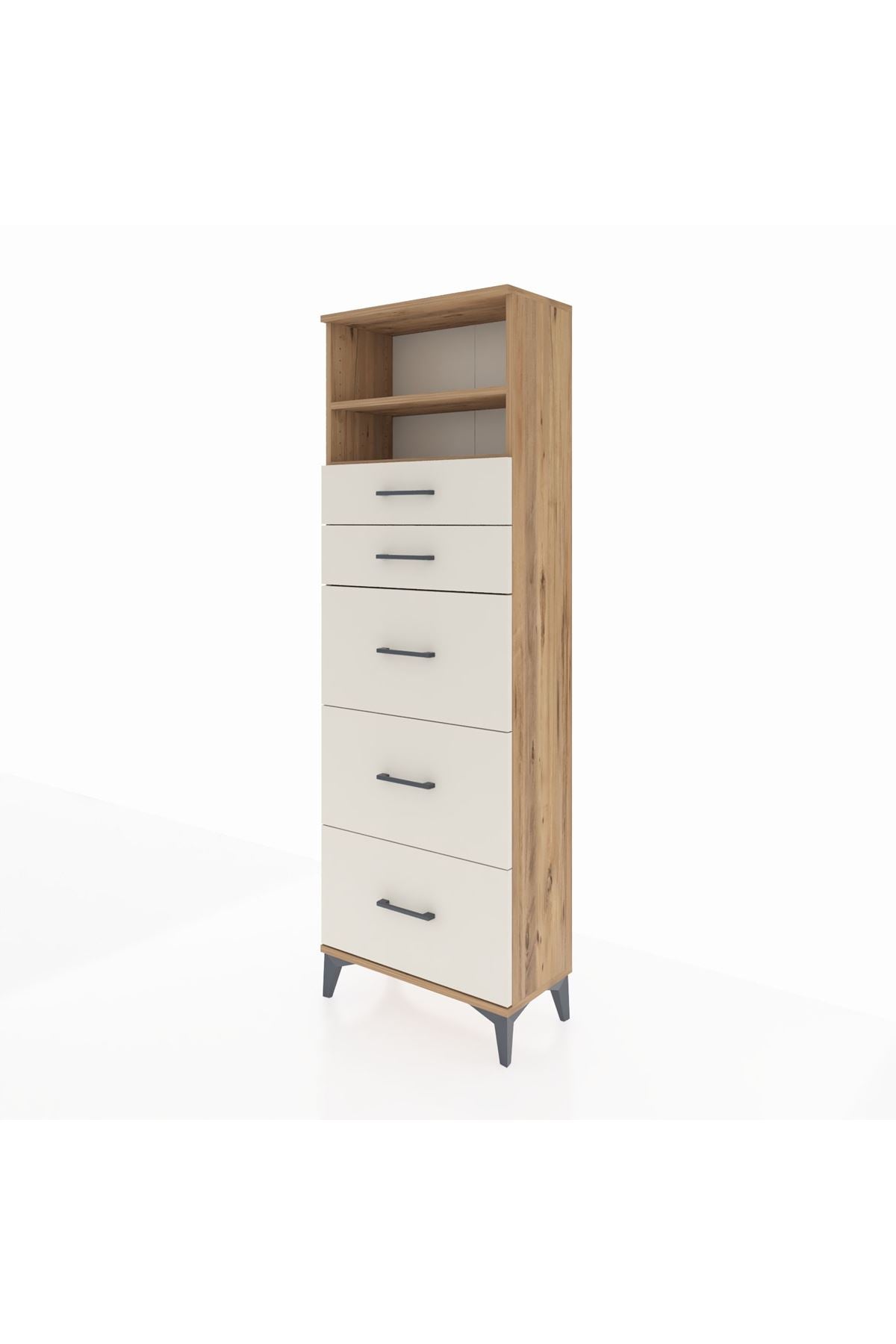 Arges Dolap 2 Raflı 5 Çekmeceli 60x30x182 - S23M050V7A