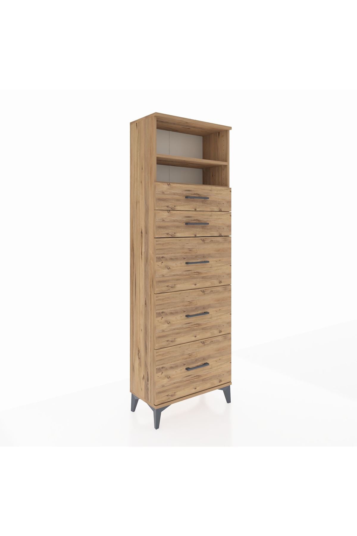 Arges Dolap 2 Raflı 5 Çekmeceli 60x30x182 - S23M050V9A