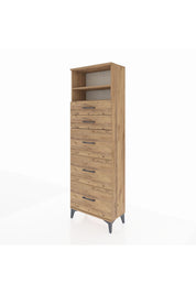 Arges Dolap 2 Raflı 5 Çekmeceli 60x30x182 - S23M050V9A