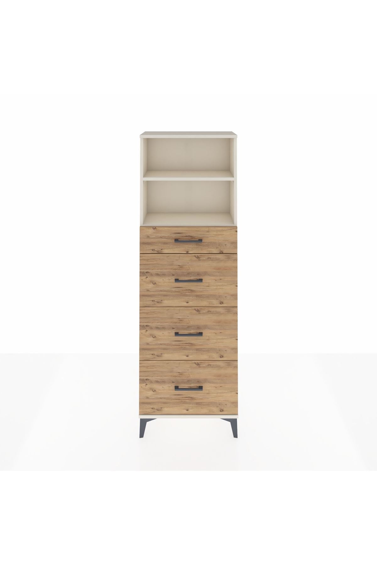 Arges Dolap 2 Raflı 4 Çekmeceli 60x30x182 Aytaşı-Çam