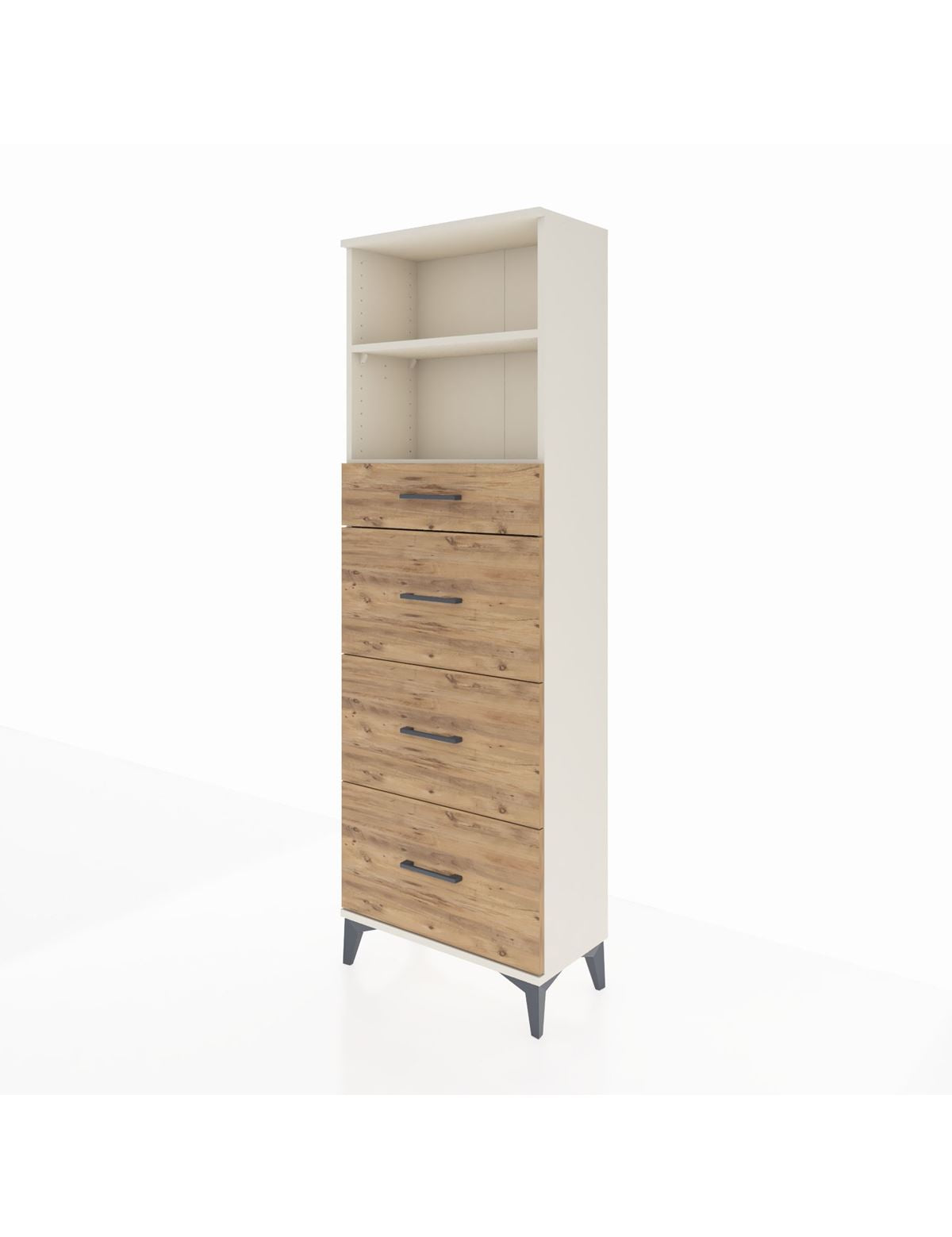 Arges Dolap 2 Raflı 4 Çekmeceli 60x30x182 - S23M051V3A