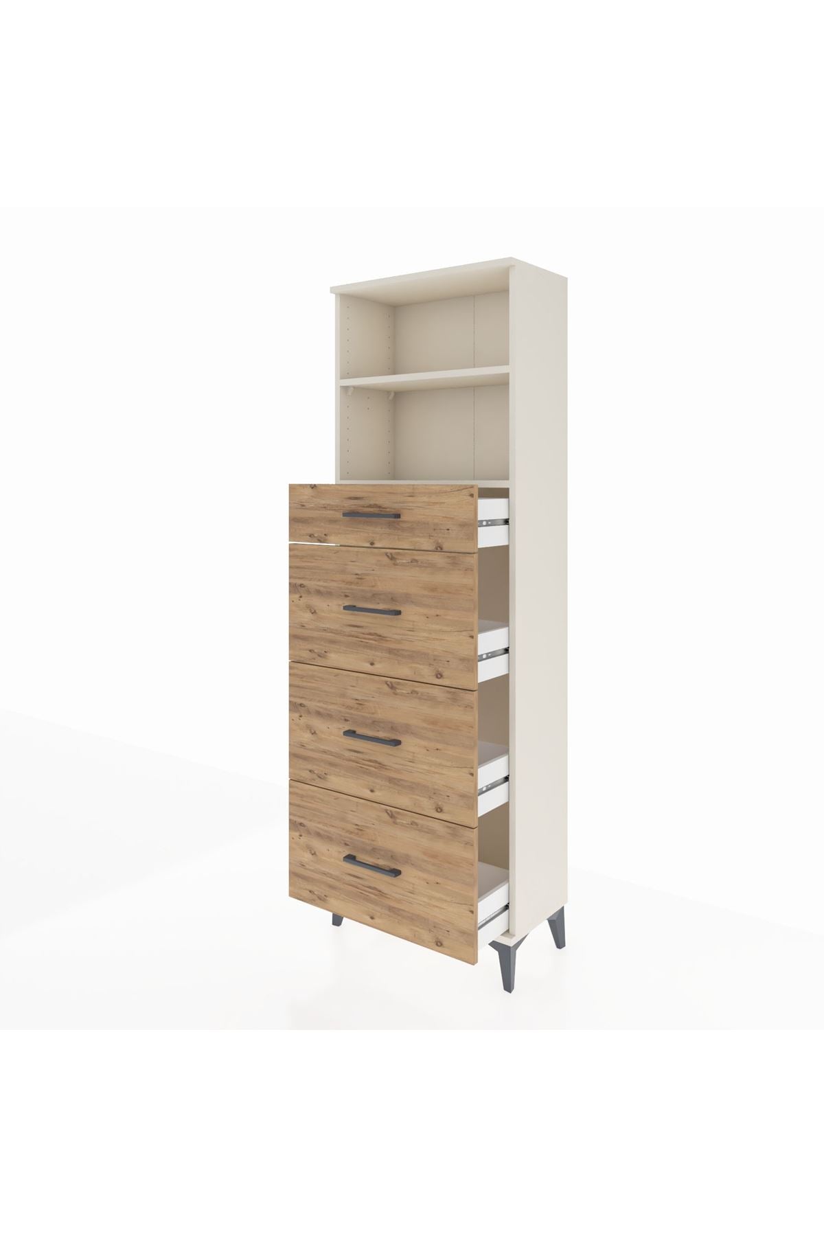 Arges Dolap 2 Raflı 4 Çekmeceli 60x30x182 Aytaşı-Çam