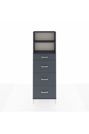 Arges Dolap 2 Raflı 4 Çekmeceli 60x30x182 Antrasit-Antrasit