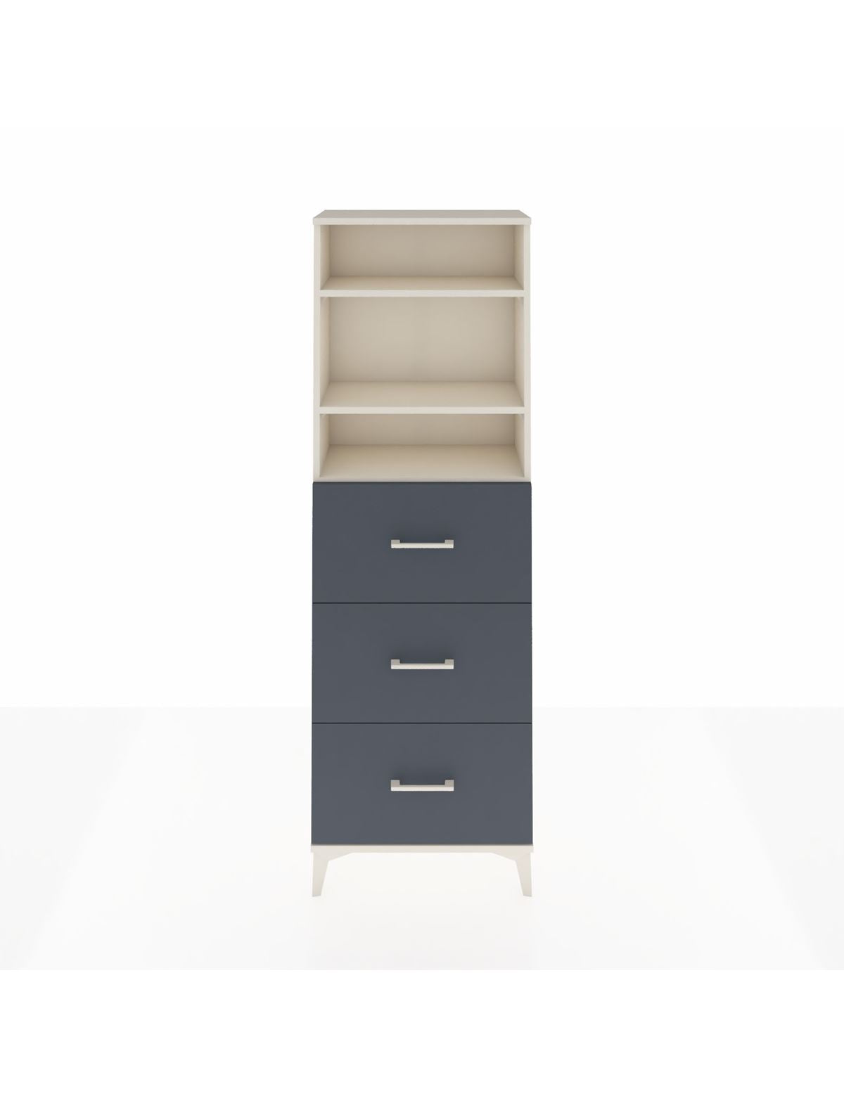 Arges Dolap 3 Raflı 3 Çekmeceli 60x30x182 Aytaşı-Antrasit