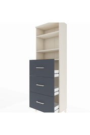 Arges Dolap 3 Raflı 3 Çekmeceli 60x30x182 Aytaşı-Antrasit